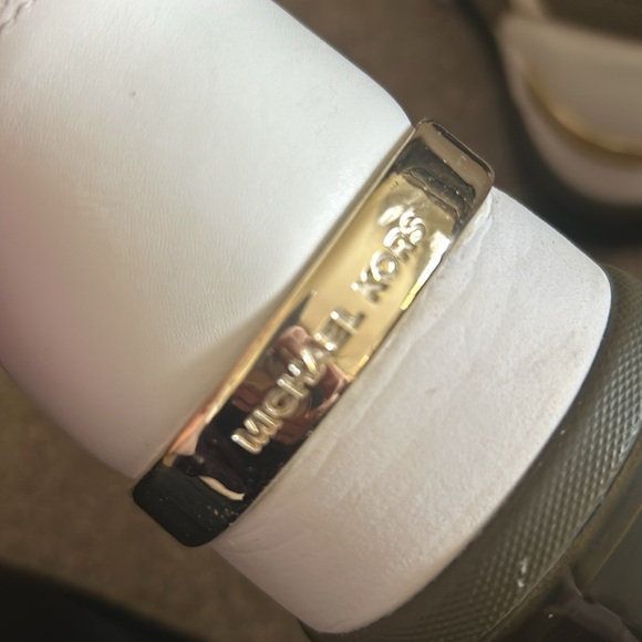 Michael Kors Mesh Sage and Gold Platform Sneakers Size 10 - Picture 11 of 12